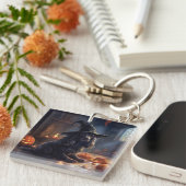 Porte-clés Cocker Spaniel Citrouilles Halloween effrayant (Devant Droit)