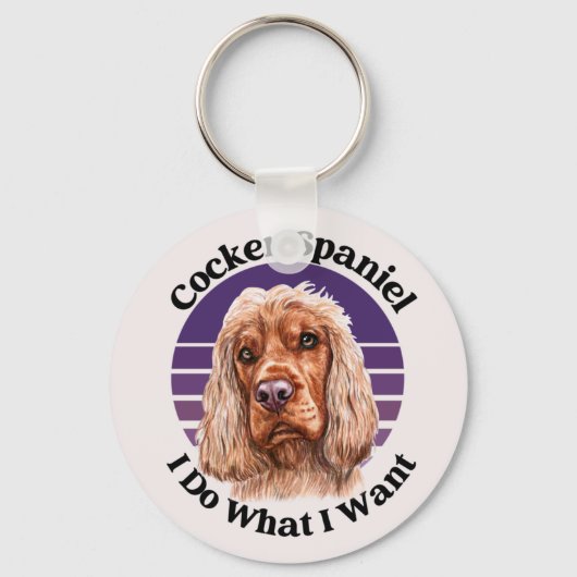 Porte-clés Cocker Spaniel drôle de citation porte - clé (Recto)