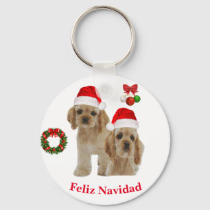 Porte-clés Cocker spaniel Feliz Navidad