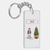 Porte-clés Cocker Spaniel Funny Chien de Noël avec arbre (Devant gauche)