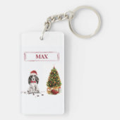 Porte-clés Cocker Spaniel Funny Chien de Noël avec arbre (Dos)