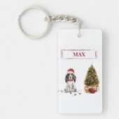 Porte-clés Cocker Spaniel Funny Chien de Noël avec arbre (Devant)