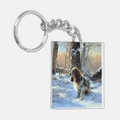Porte-clés Cocker Spaniel Laisser Neige Noël (Devant gauche)