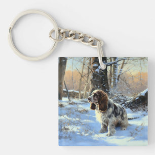 Porte-clés Cocker Spaniel Laissez tomber la neige Noël