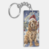 Porte-clés Cocker Spaniel Merveilleux Noël Hiver  (Devant gauche)