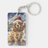 Porte-clés Cocker Spaniel Merveilleux Noël Hiver  (Dos)