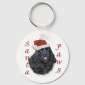 Porte-clés Cocker Spaniel (noir) Père Noël Paws (Recto)