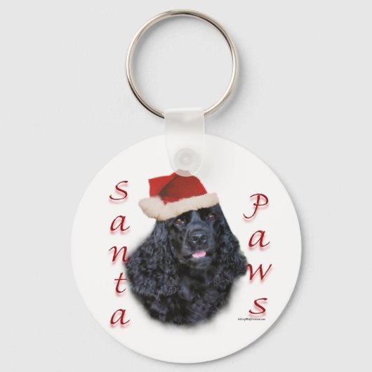 Porte-clés Cocker Spaniel (noir) Père Noël Paws (Recto)