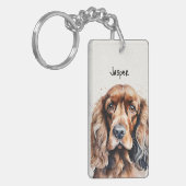 Porte-clés Cocker Spaniel Nom personnalisé (Devant gauche)