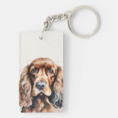 Porte-clés Cocker Spaniel Nom personnalisé (Dos)
