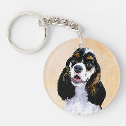 Porte-clés Cocker Spaniel (Parti) Peinture - Art Chien origin (Devant)