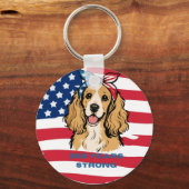 Porte-clés Cocker Spaniel Patriotique (Recto)