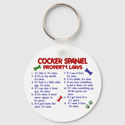 Porte-clés COCKER SPANIEL Propriété Lois 2 (Recto)
