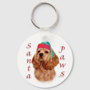 Porte-clés Cocker Spaniel (rouge) Père Noël Paws