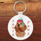 Porte-clés Cocker Spaniel (rouge) Père Noël Paws (Recto)