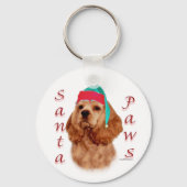 Porte-clés Cocker Spaniel (rouge) Père Noël Paws (Verso)