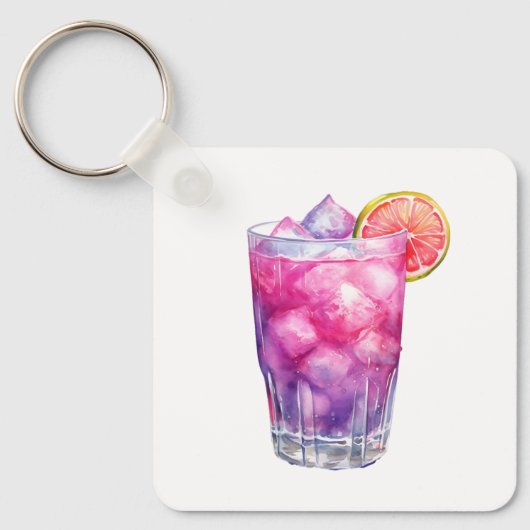 Porte-clés Cocktail Citronade Rose (Recto)