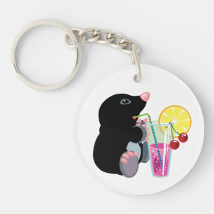 Porte-clés cocktail de dessin animé mole
