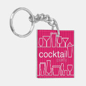 Porte-clés Cocktail rose (Devant gauche)