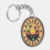 Porte-clés Coco Cay Bahamas Retro Sunset Souvenirs 60s (Devant gauche)