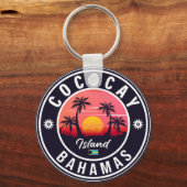 Porte-clés Coco Cay Bahamas Retro Sunset Souvenirs 80s (Recto)