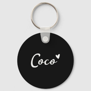 Porte-clés Coco Mignon Cœur Drôle Grand-mère Fête des Mères