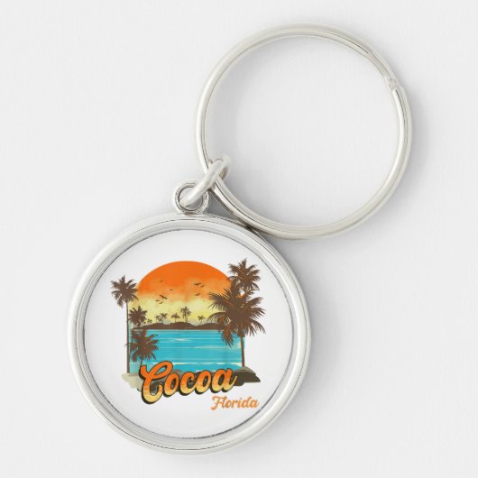 Porte-clés Cocoa Florida Beach Vacances été Palm Sunset (Devant)