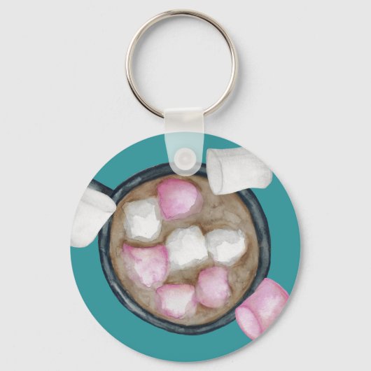 Porte-clés Cocoa marshmallows chocolat chaud bonbons hiver (Recto)