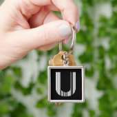 Porte-clés CODE À BARRES DE LA LETTRE U Premier motif de code (main)