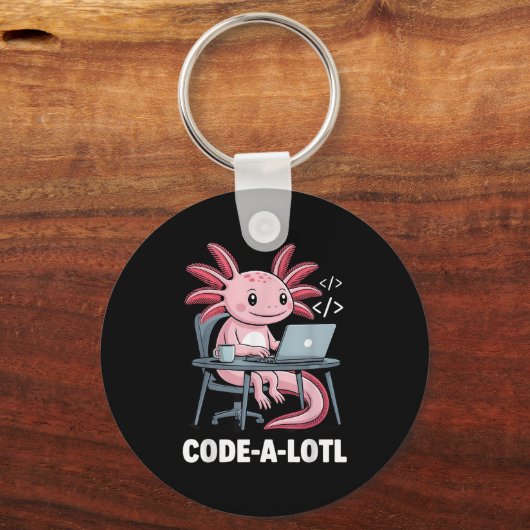 Porte-clés Code-alotl Funny Axolotl Tee Pour Programmeurs (Recto)