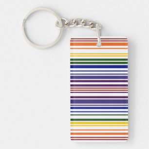 Porte-clés Code barre double arc-en-ciel