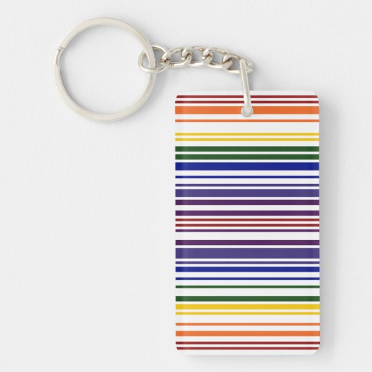Porte-clés Code barre double arc-en-ciel (Devant)