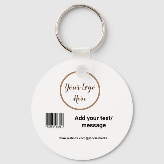Porte-clés code barre personnalisé simple ajouter votre site  (Recto)