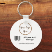 Porte-clés code barre personnalisé simple ajouter votre site  (Recto)