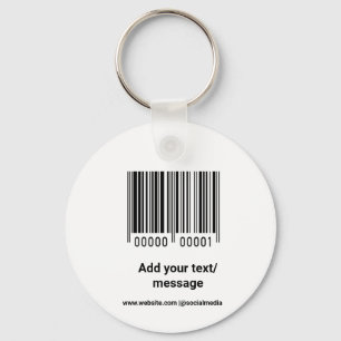 Porte-clés code-barres personnalisé simple ajoutez votre text