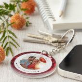 Porte-clés Codé Cherry Custom Valentine's Day Photo Heart (Devant droit)