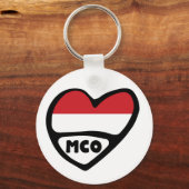 Porte-clés Code de pays de Monaco Clavier cardiaque, AGC (Recto)