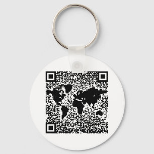 Porte-clés Code de QR - le monde