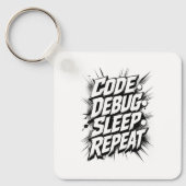Porte-clés Code Débogage Sommeil Répéter (Recto)