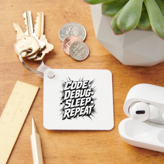 Porte-clés Code Débogage Sommeil Répéter (Bureau)