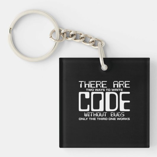 Porte-clés Code Écriture Programmer sans bogues (Devant)