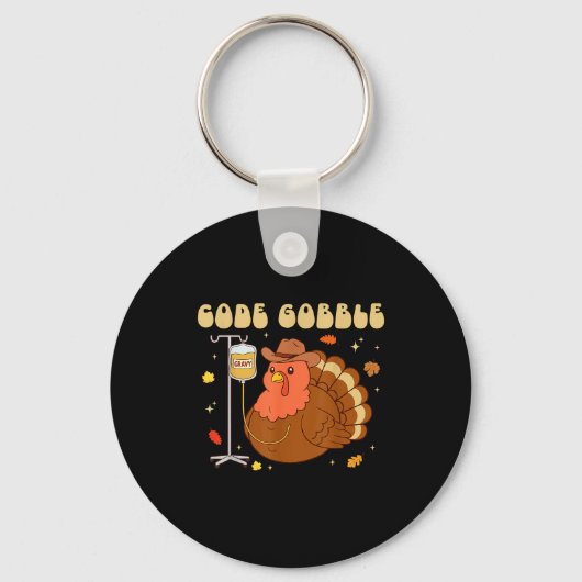 Porte-clés Code Gobble Funny Thanksgiving Nurse Rn Cna Medica (Recto)
