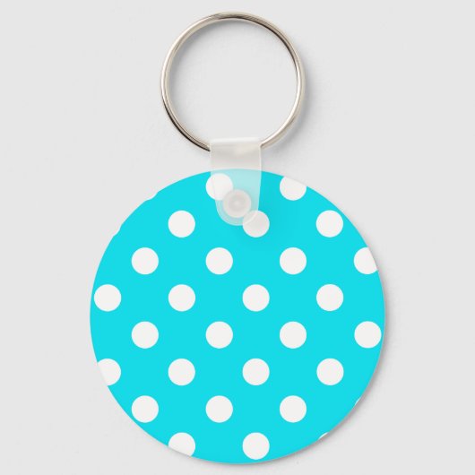 Porte-clés Code hexadécimal cyan pois 00E3F4 (Recto)