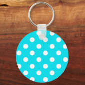 Porte-clés Code hexadécimal cyan pois 00E3F4 (Recto)
