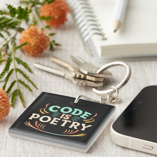 Porte-clés Code Is Poetry : Unleash Your Programmer's Artistr (Devant Droit)