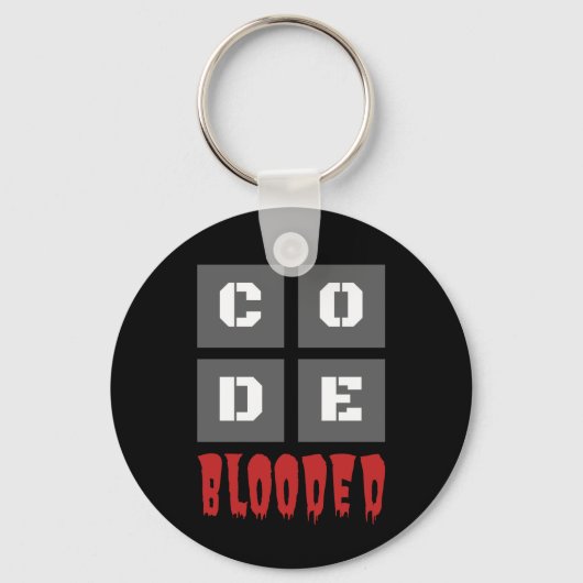 Porte-clés CODE programmeur informatique codée au sang Funny (Recto)