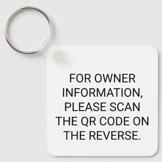 Porte-clés Code QR analysable pour perte (Recto)