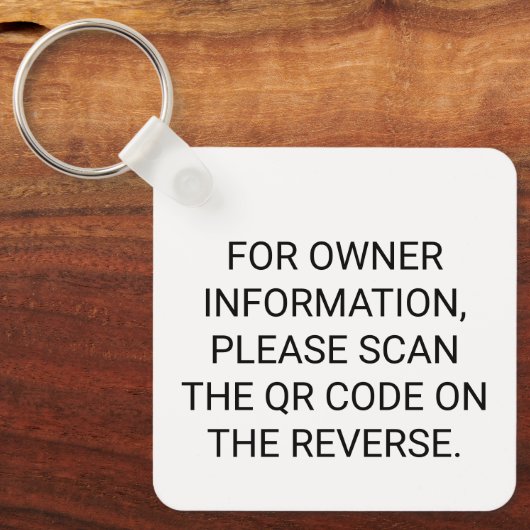 Porte-clés Code QR analysable pour perte (Recto)