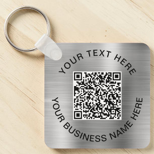 Porte-clés Code QR - Argent promotionnel