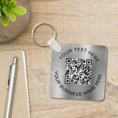 Porte-clés Code QR - Argent promotionnel